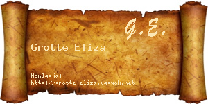 Grotte Eliza névjegykártya